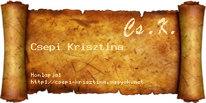 Csepi Krisztina névjegykártya